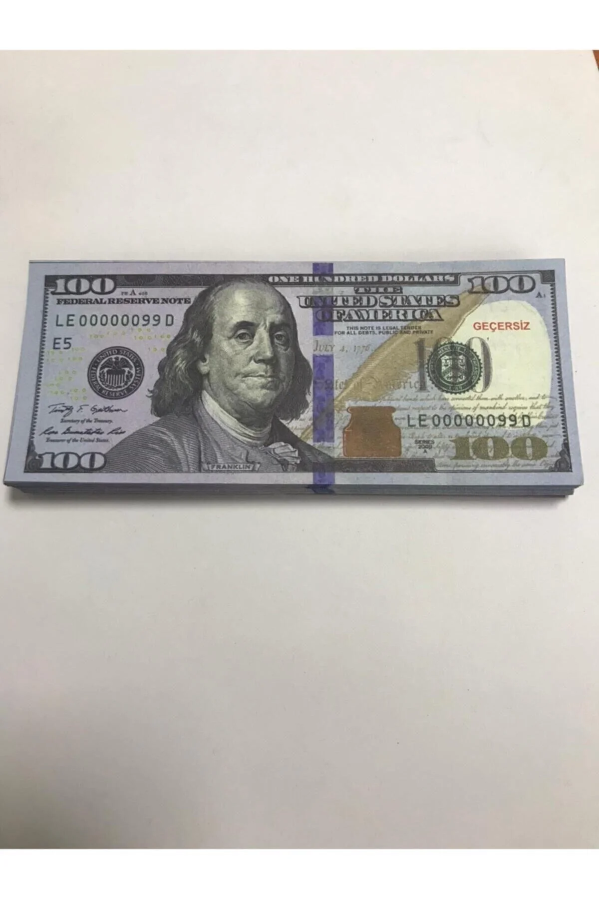 75 Adet 100 Dolar Geçersiz Şaka Düğün Oyun Parası Oyuncak Para