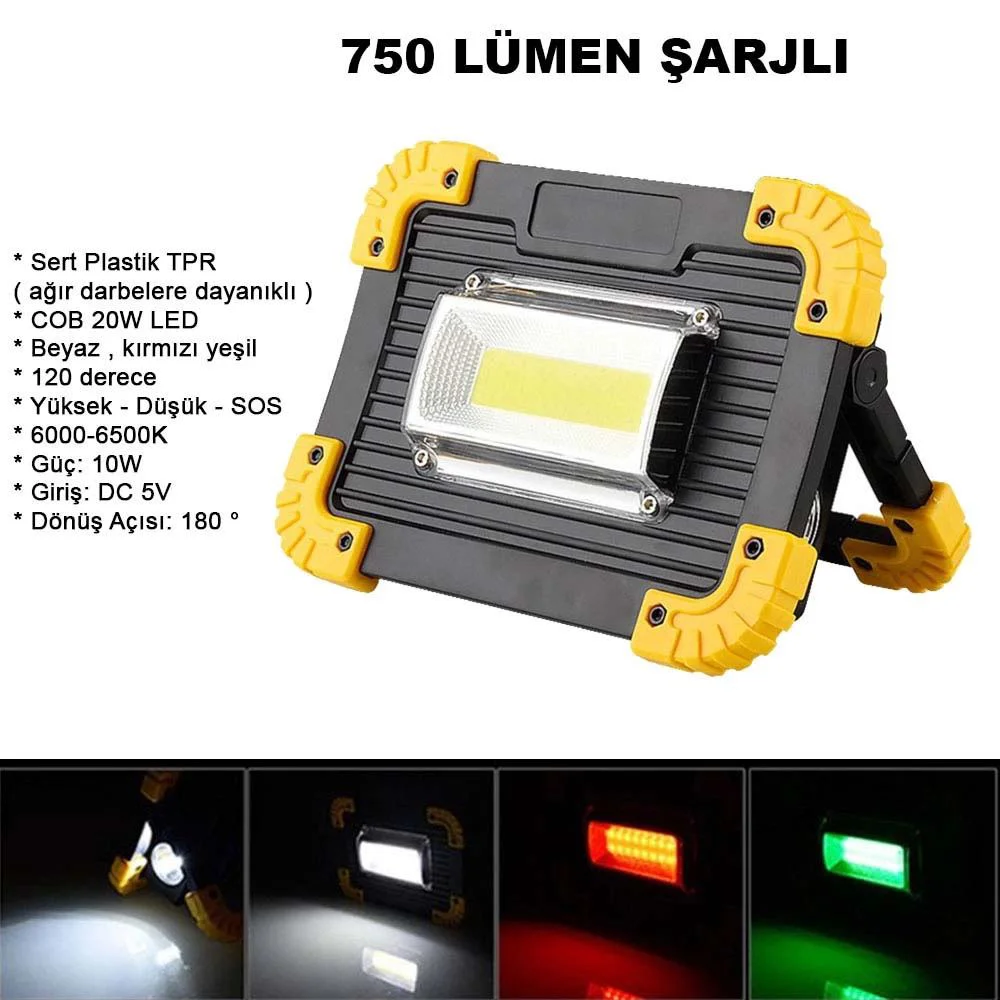 750 Lümen Powerbank Şarjlı Işıldak Wt-330 - COB LED Sel Lambası Fiyatı, Yorumları ve Özellikleri