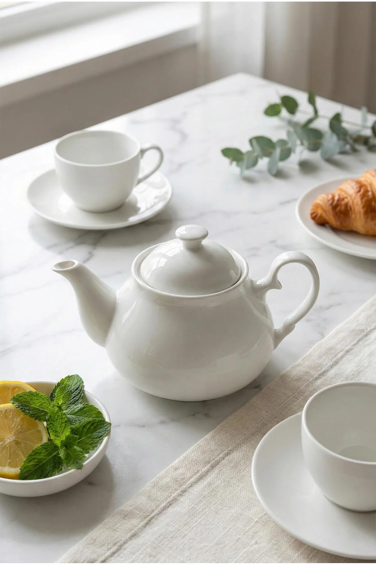 750 ml Beyaz Porselen Demlik & Şık Kahvaltı Ve Çay Saati Sunum Gereci 750 ml Beyaz Porselen Demlik & Şık Kahvaltı Ve Çay Saati Sunum Gereci - Görsel 3