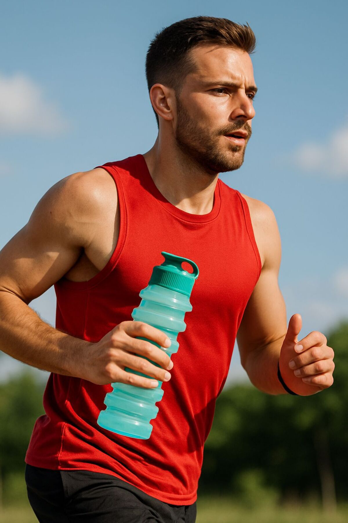 750 ml Renkli Kapaklı Plastik Sporcu Su Matarası – Taşınabilir Şe