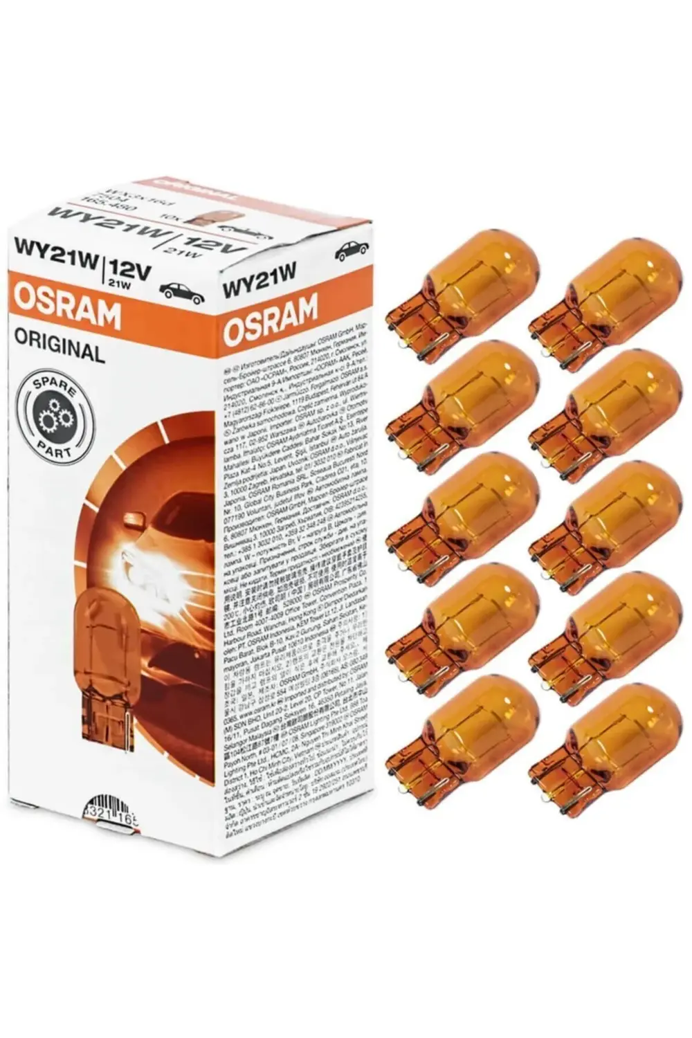 7504 Wy21w Amber Tek Duy T20 Ampul 12 Volt 10 Adet