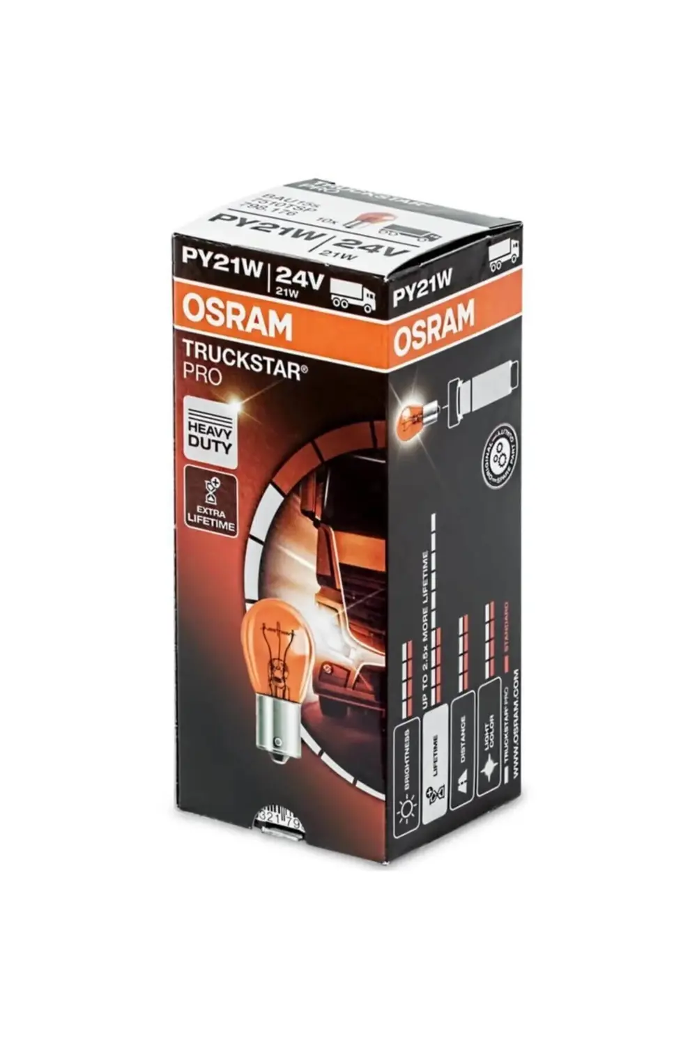 7510 Truckstar Pro Py21w Amber Sinyal Ampulü 24 Volt 10 Ade