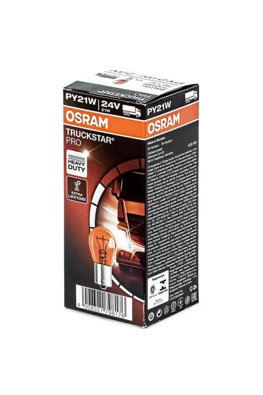 7510 Truckstar Pro Py21w Amber Sinyal Ampulü 24 Volt 10 Ade