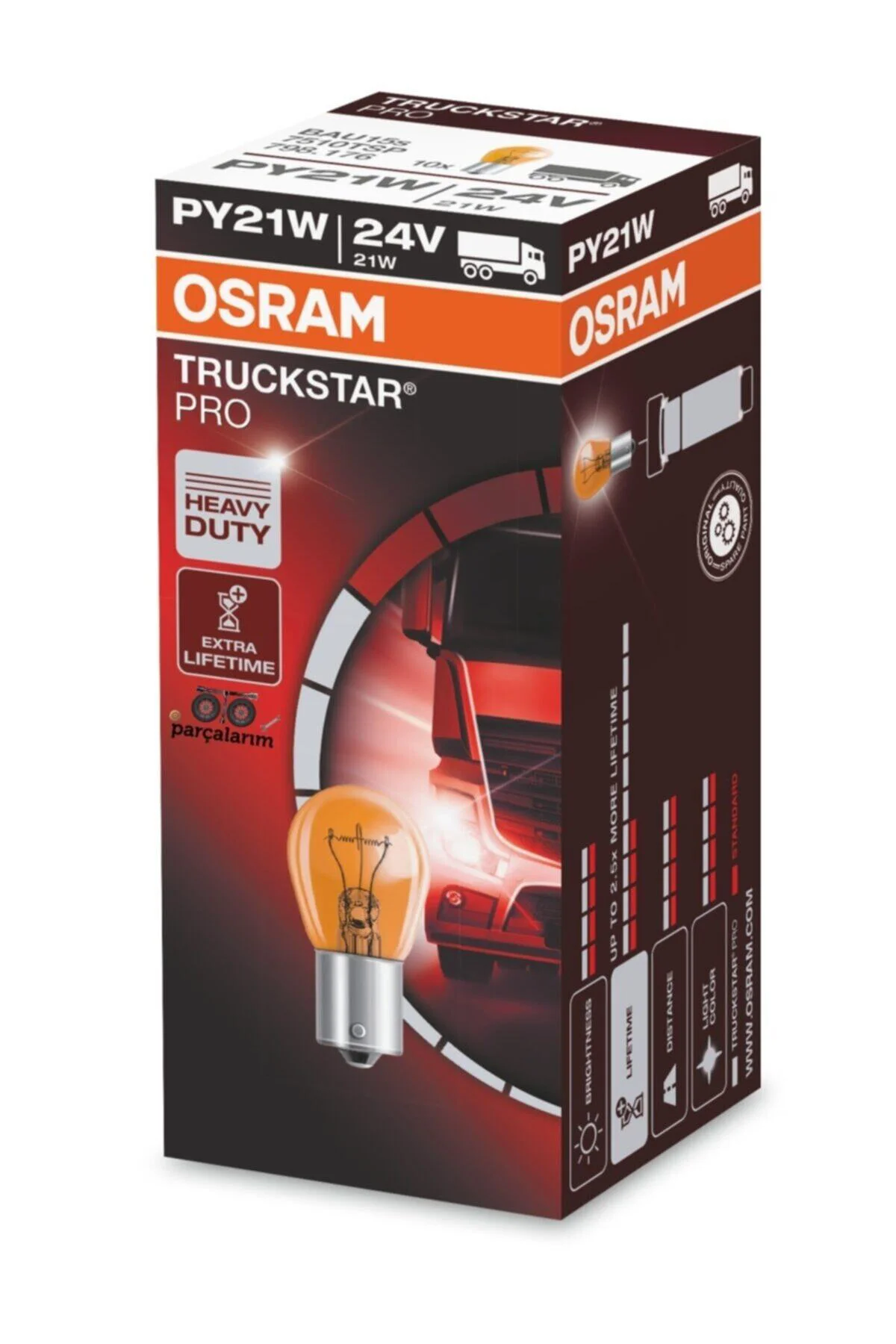 7510tsp - Ampul 24v 21w 93 Yakın Tırnak Tek Duy (sarsıntıya Dayan