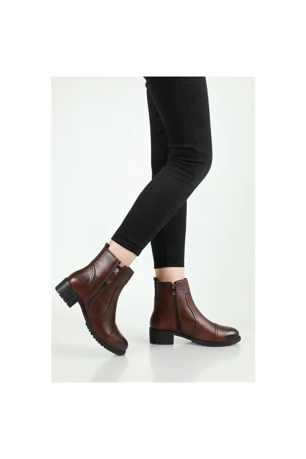 7550 Kadın Taba Deri Bot