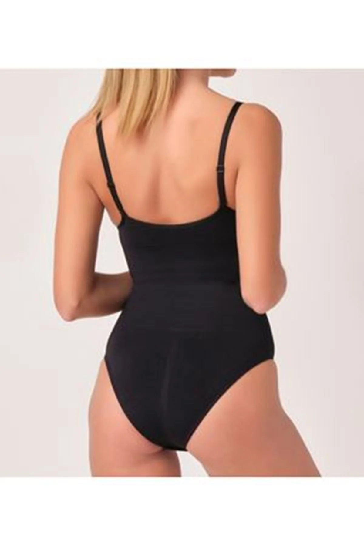 755s Çıtçıtlı Dikişsiz Kadın Korse Siyah Renk 2xl Beden