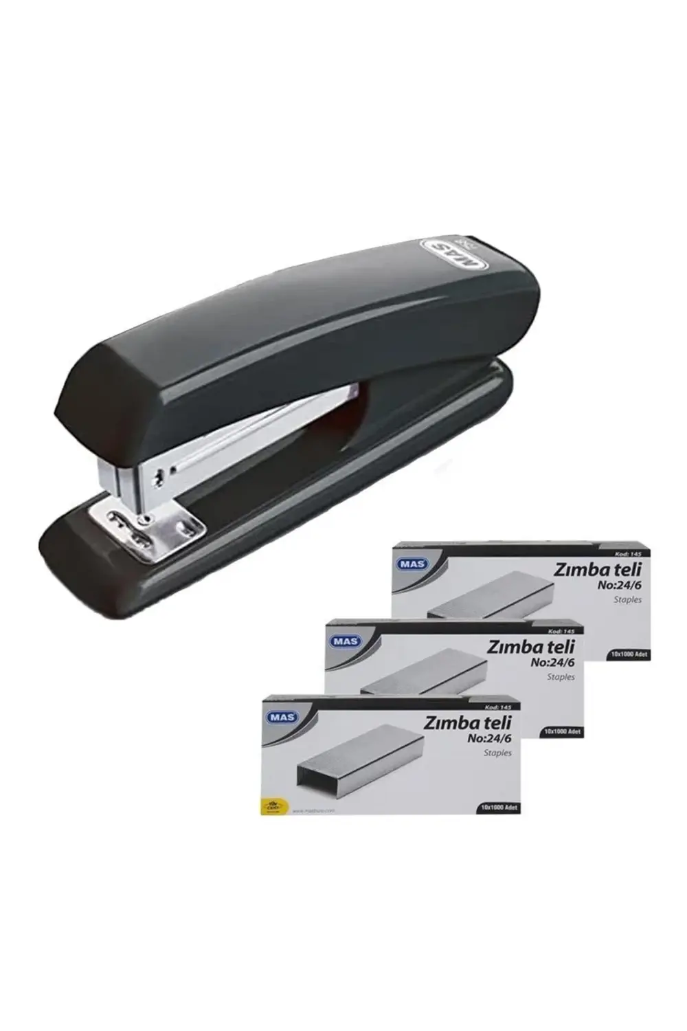 758 Zımba Makinesi 24/6 Siyah + 3 Adet Zımba Teli