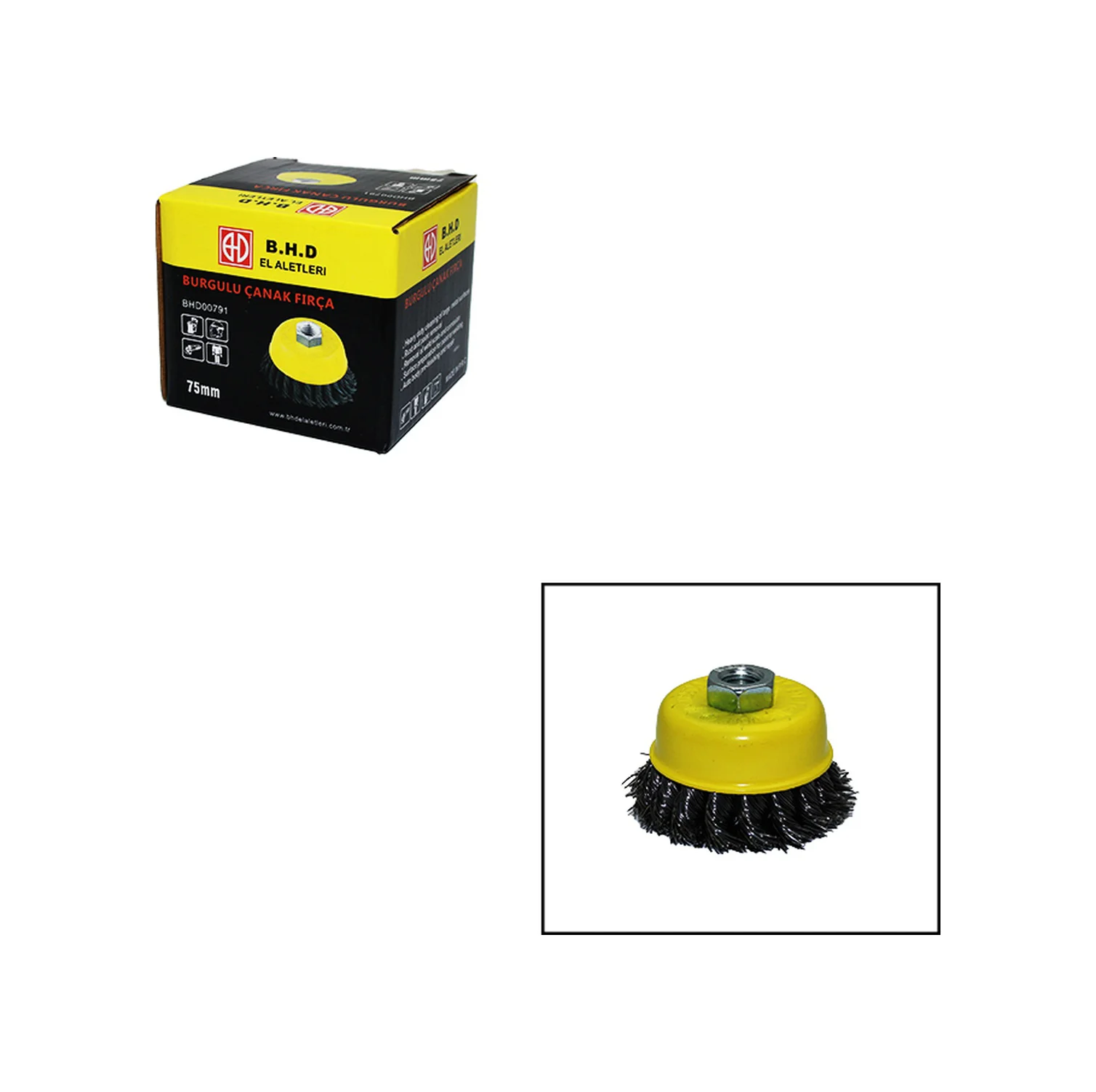 75mm Burgulu Çanak Fırça 5224