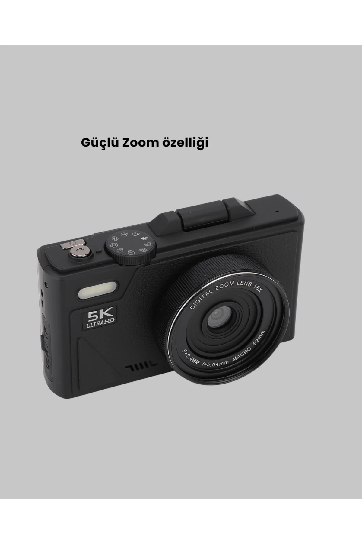 75MP 5K Video Destekli Dijital Kamera 18x Zoom Çok Eksenli Stabilizasyon