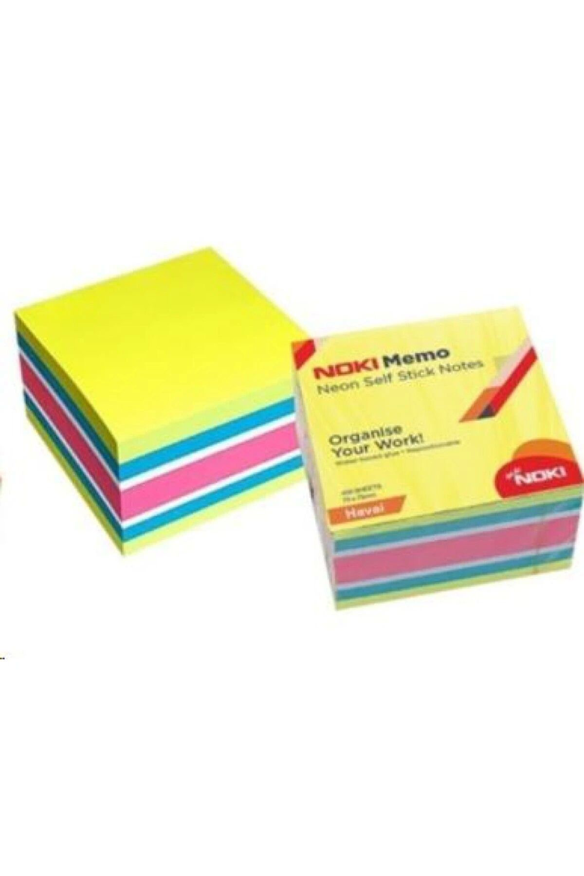 Noki 75X75 Yapışkanlı Neon Küp Not Kağıdı 450 Sayfa Havai