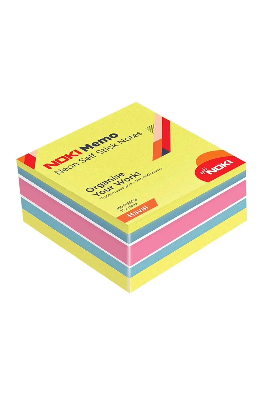 75x75 Yapışkanlı Neon Küp Not Kağıdı 450 Sayfa Havai