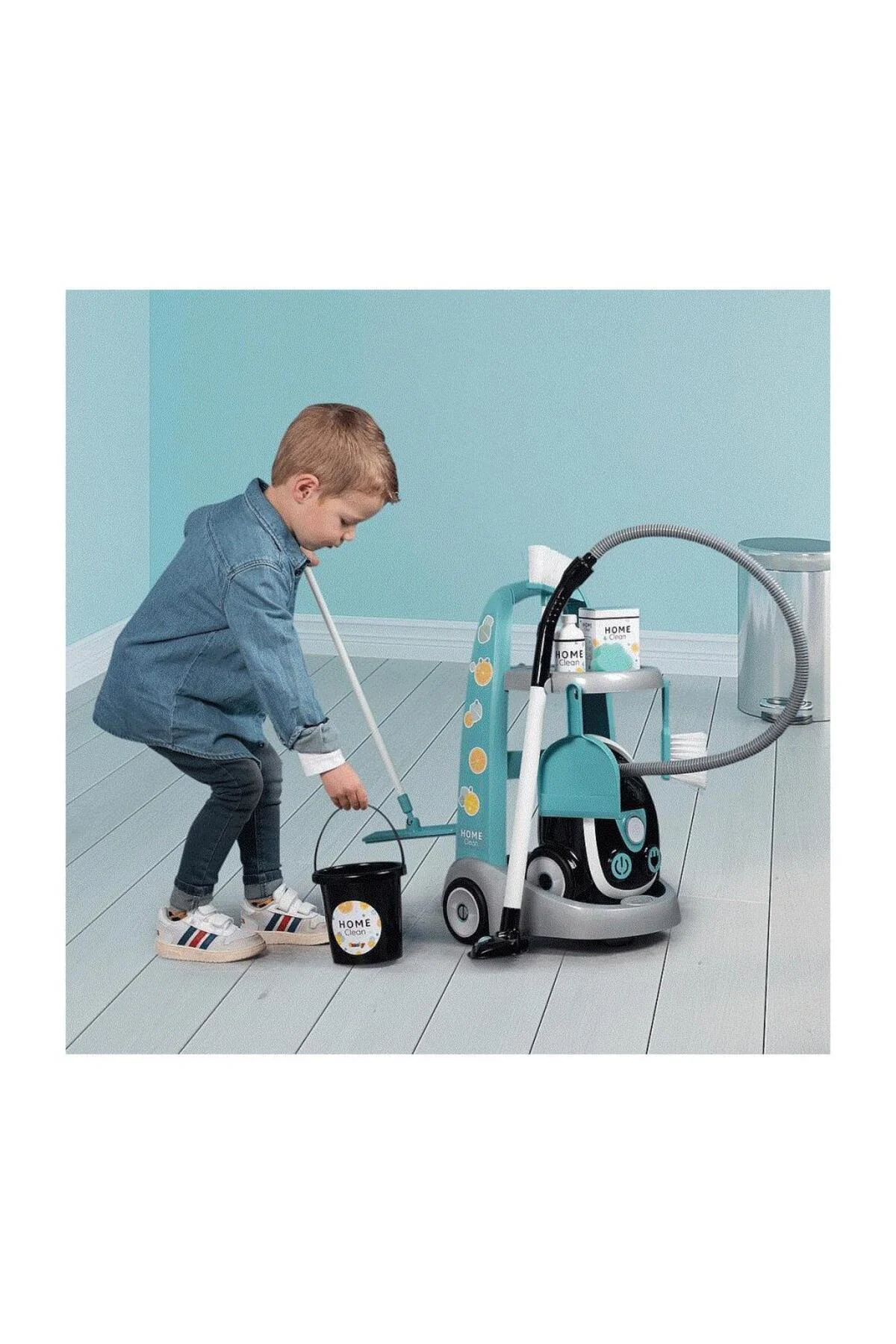 7600330316 Smoby Temizlik Arabası ve Elektrikli Süpürgesi Oyun Se
