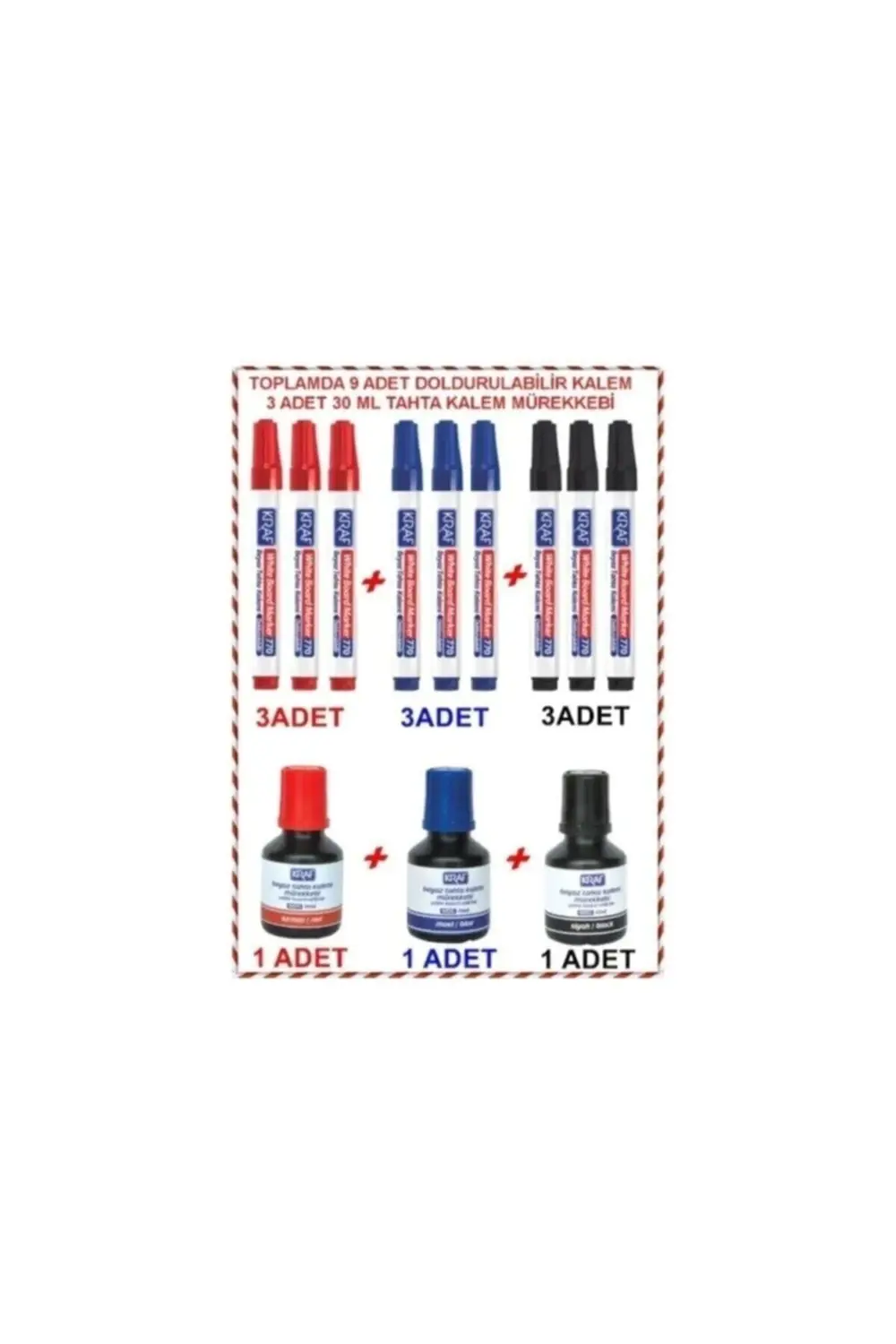 770 Doldurulabilir Tahta Kalemi 9 Adet + Tahta Kalemi Mürekkebi 3