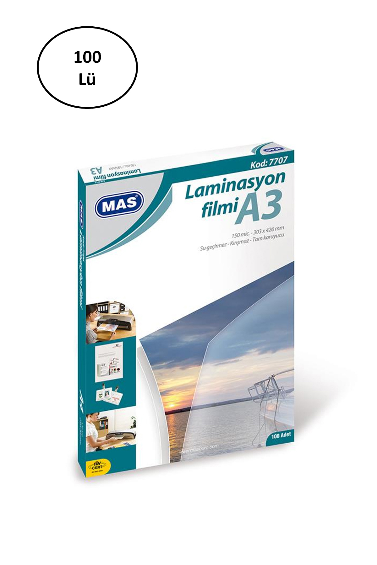 Just Cheap Store 7707 A3 125 Micron 100 Adet Laminasyon Filmi