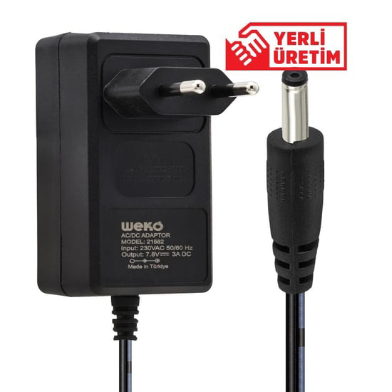 7.8 Volt - 3 Amper 3.5*1.35 Uçlu Plastik Yazar Kasa Adaptörü