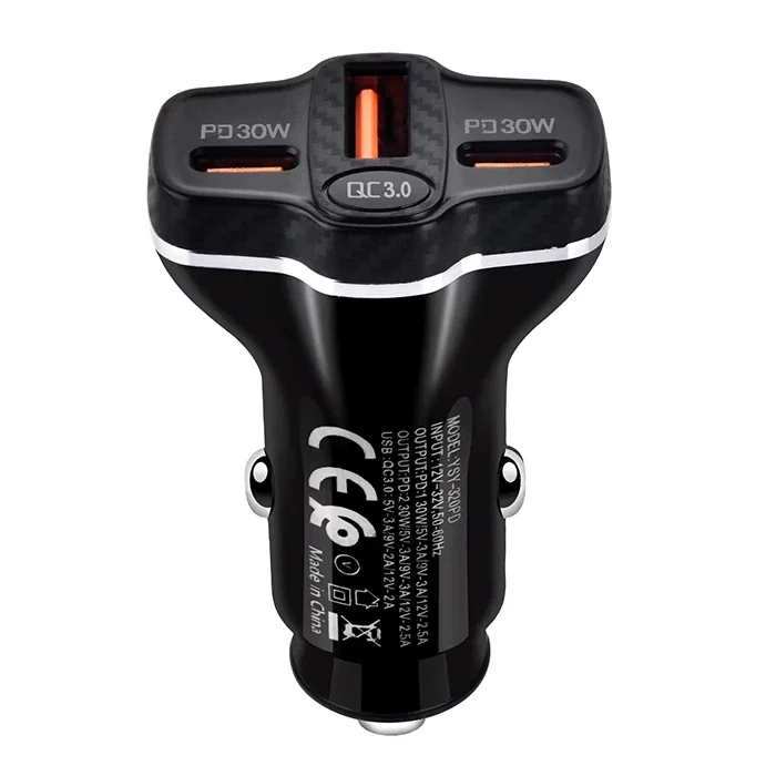 78W 3lü Hızlı Araç Şarjı - PD62 Type-C + USB Çakmaklık Adaptörü