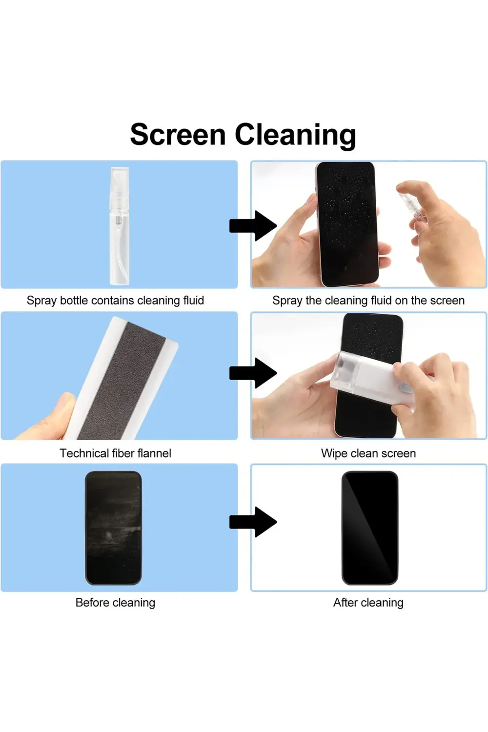 7in1 Elektronik Cihaz Klavye Temizleme Fırça Seti Telefon Tablet