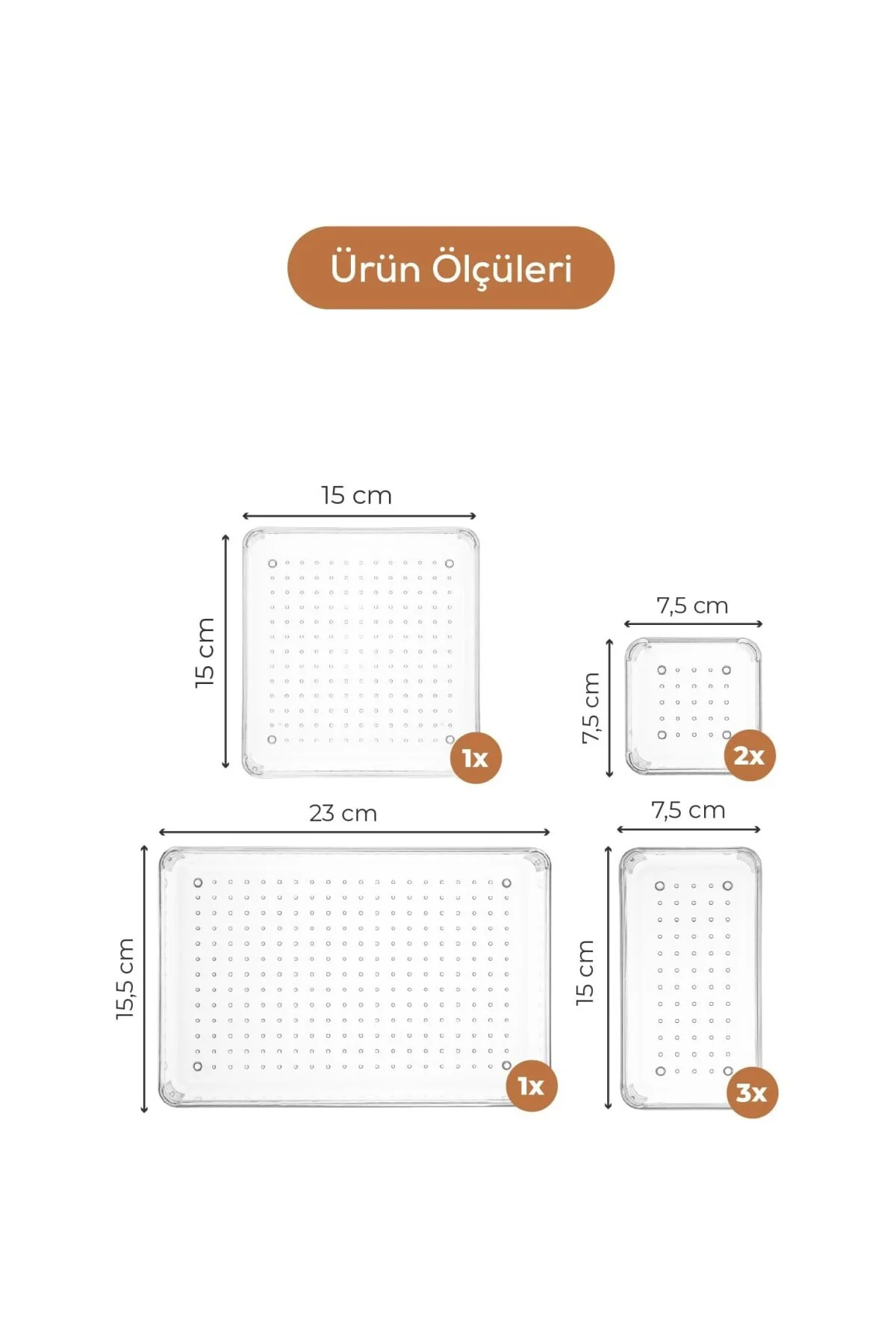 7'li Çekmece İçi Düzenleyici Organizer Seti, Modüler Tasarım, Şef