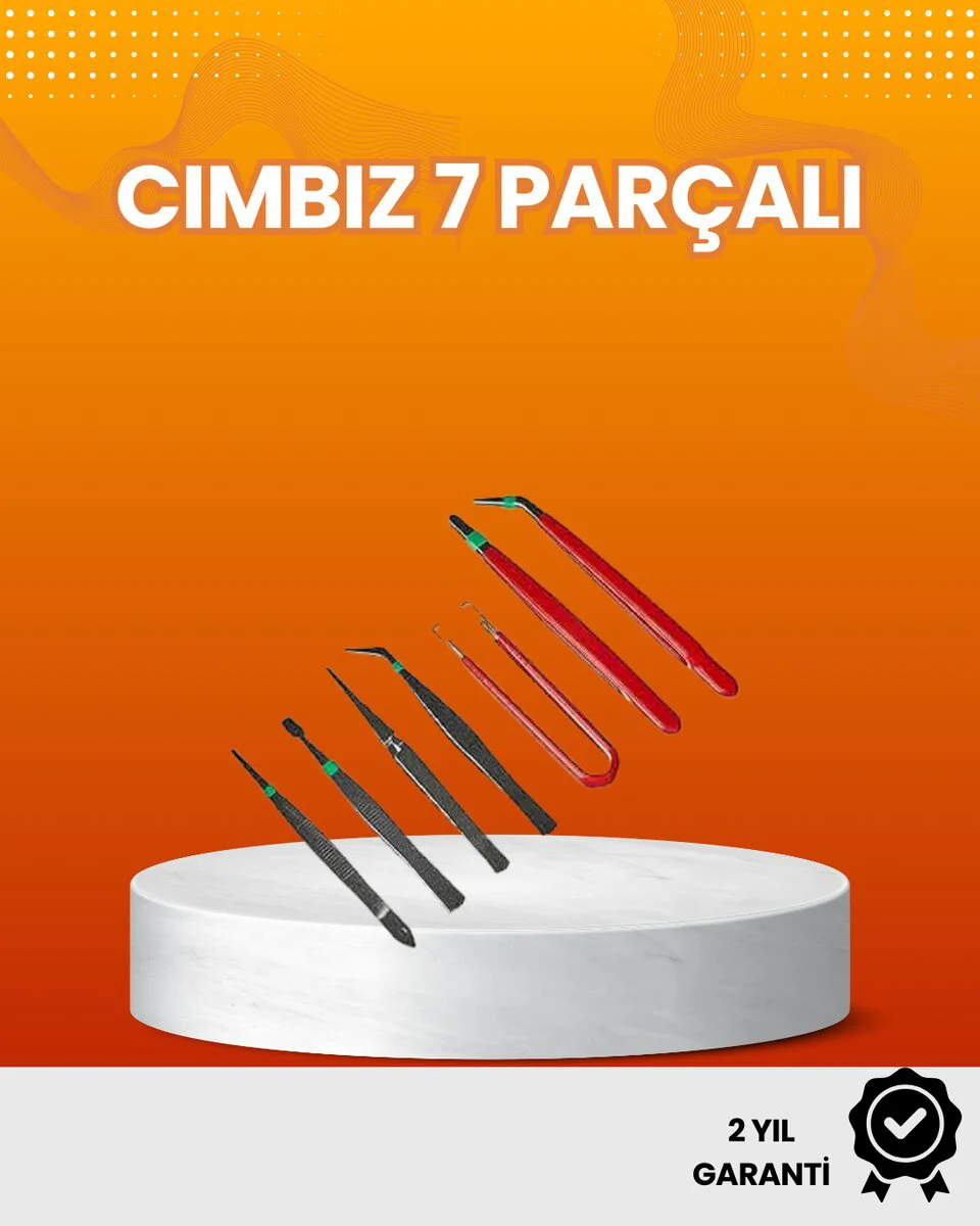7'li Hassas Uçlu Cımbız Seti Antistatik ESD Kaplamalı Profesyonel Elektronik ve Çip Tamiri