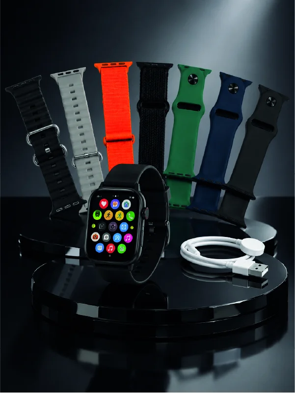 7'li Kordon Setli Akıllı Saat Bluetooth Görüşme Bildirim Destekli Çok Fonksiyonlu Smart Watch