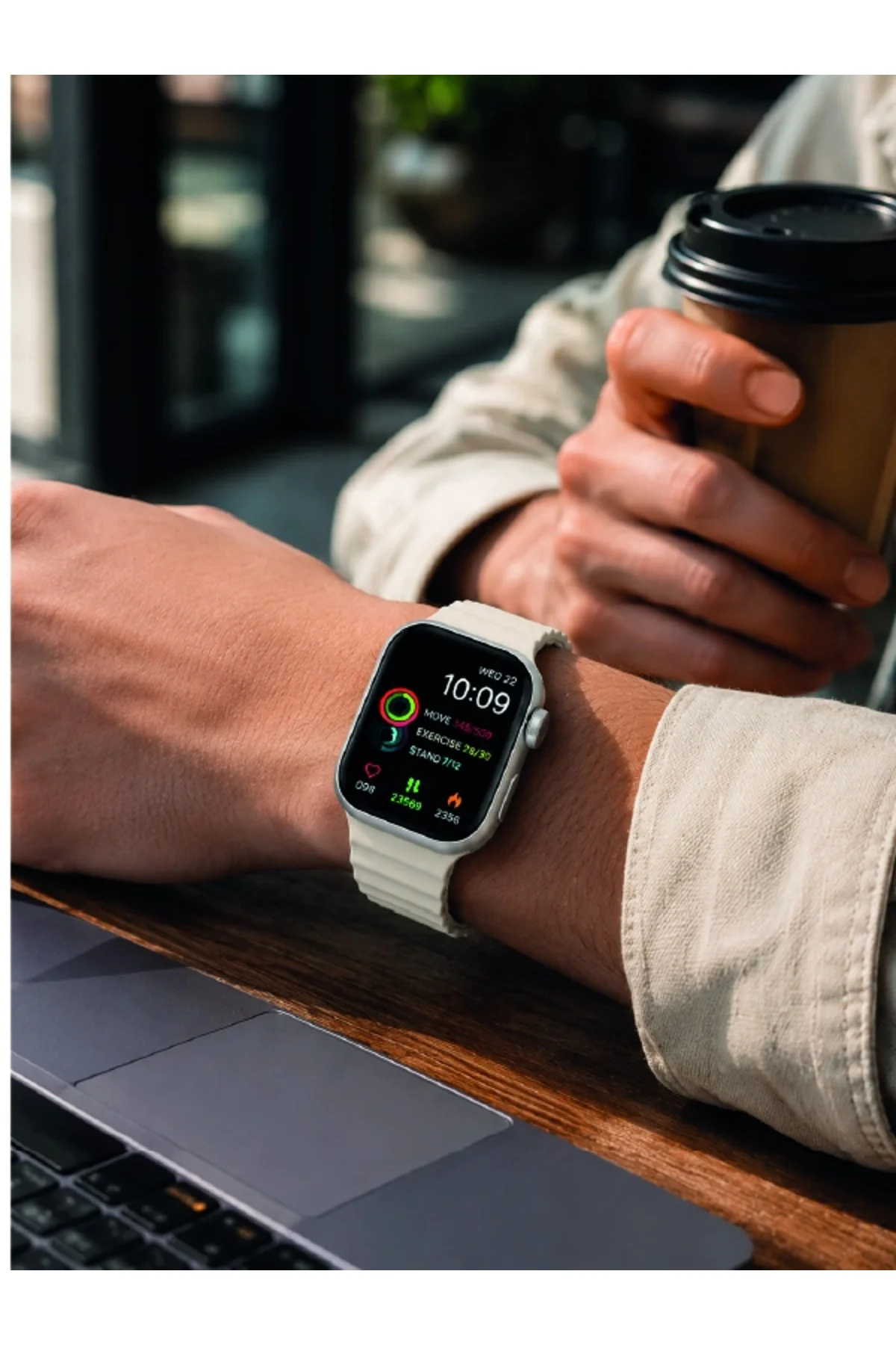 7'li Kordon Setli Akıllı Saat Bluetooth Görüşme Bildirim Destekli Çok Fonksiyonlu Smart Watch - Görsel 4