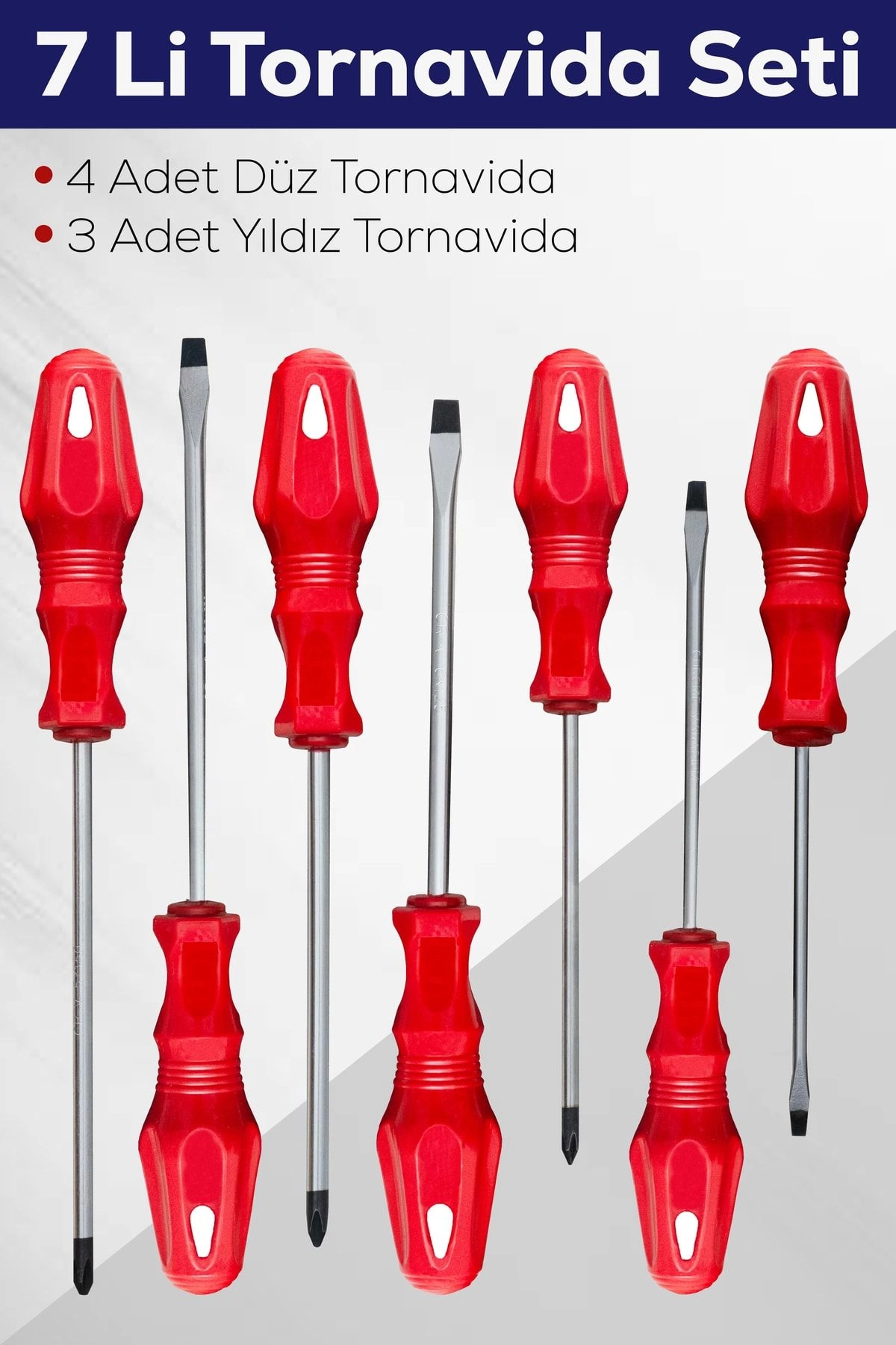 7'li Tornavida Seti (4 Adet Düz Tornavida 3 Adet Yıldız Tornavida