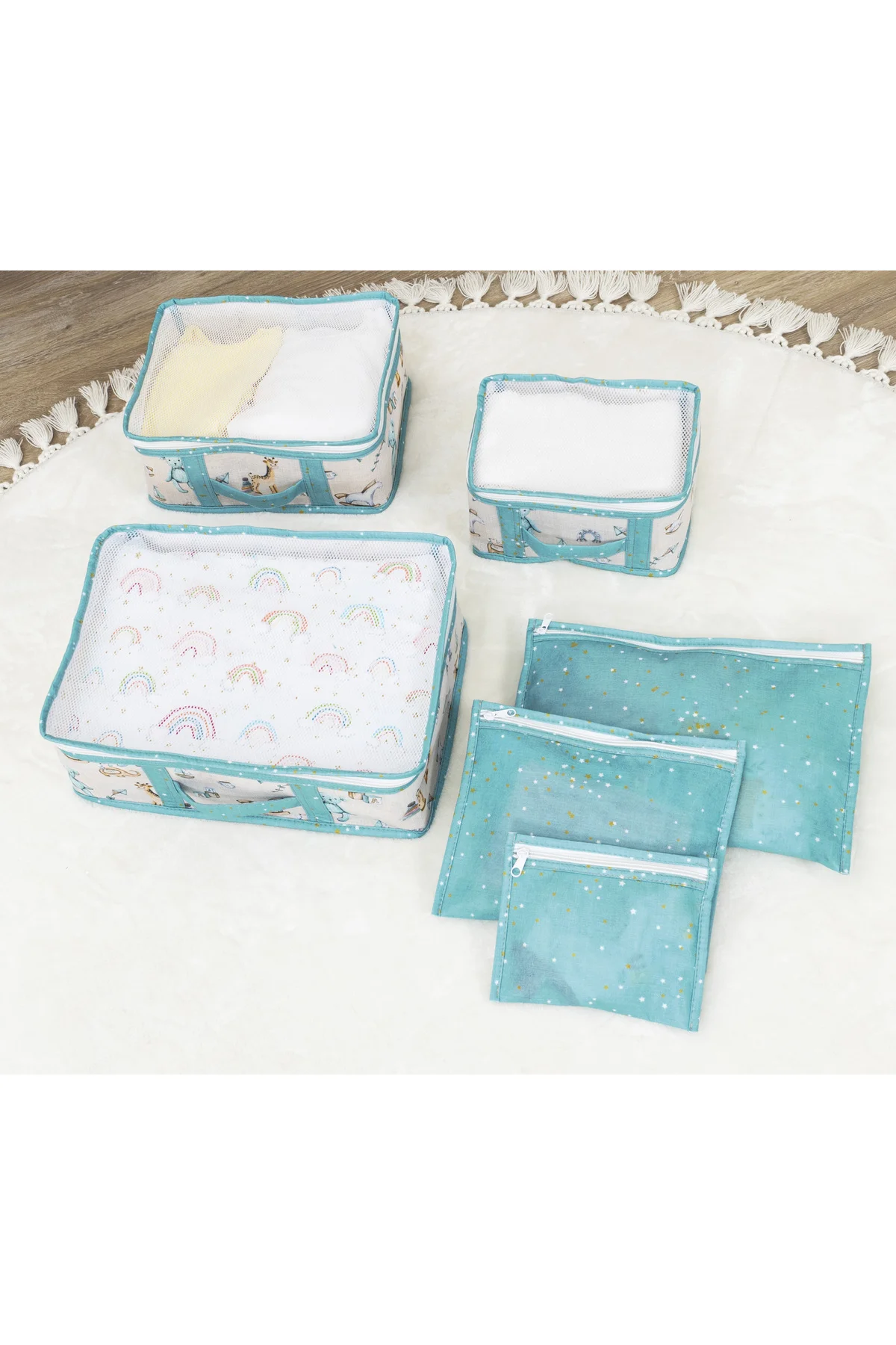 7'li Yenidoğan Hastane Çıkış Organizer Set - Bölmeli Bebek Bakım 