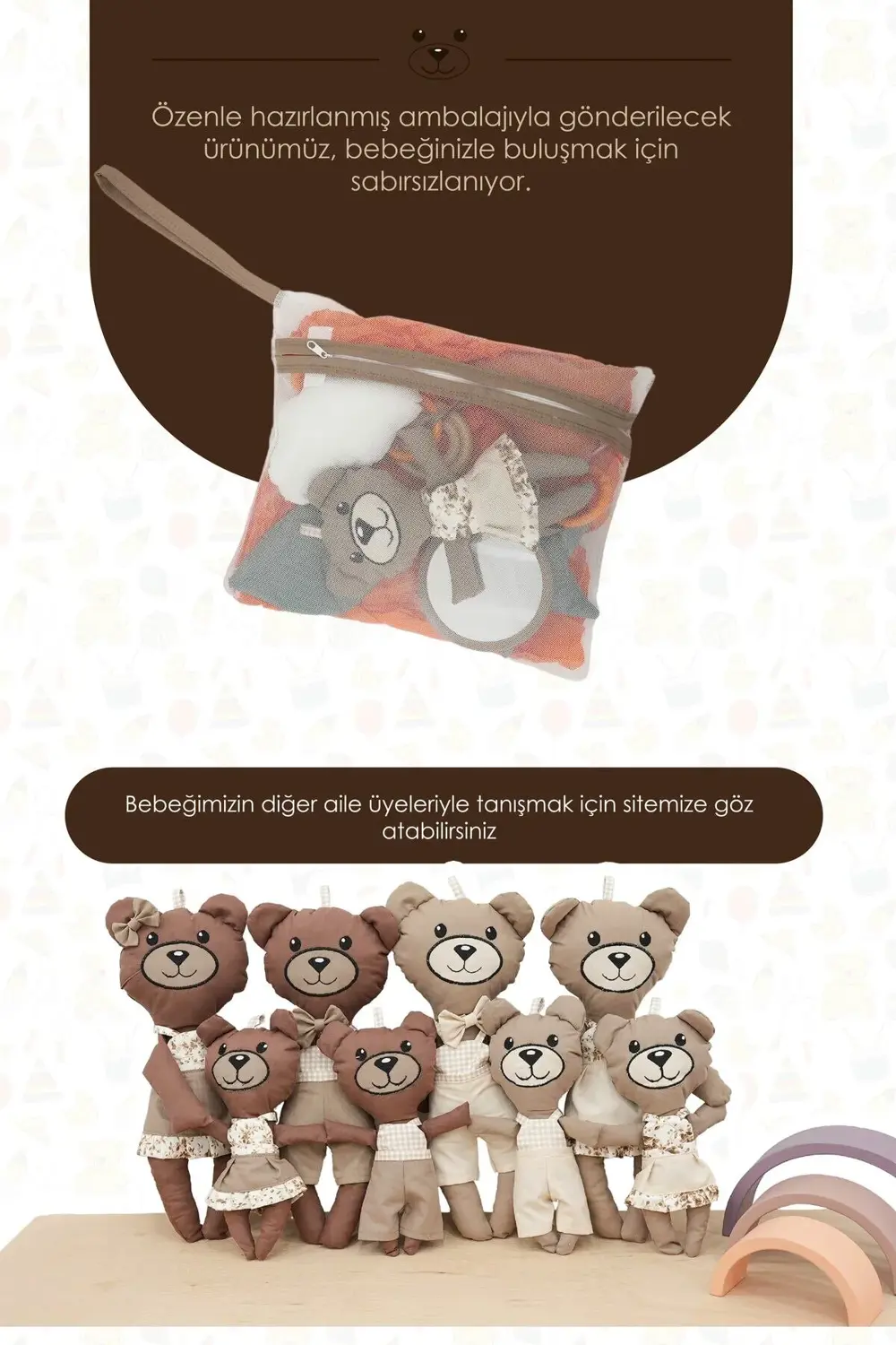 Mordesign 7'Li Yenidoğan Oyuncak Seti,Hışırtılı,Vikvikli Asılı Oyuncak,Seya