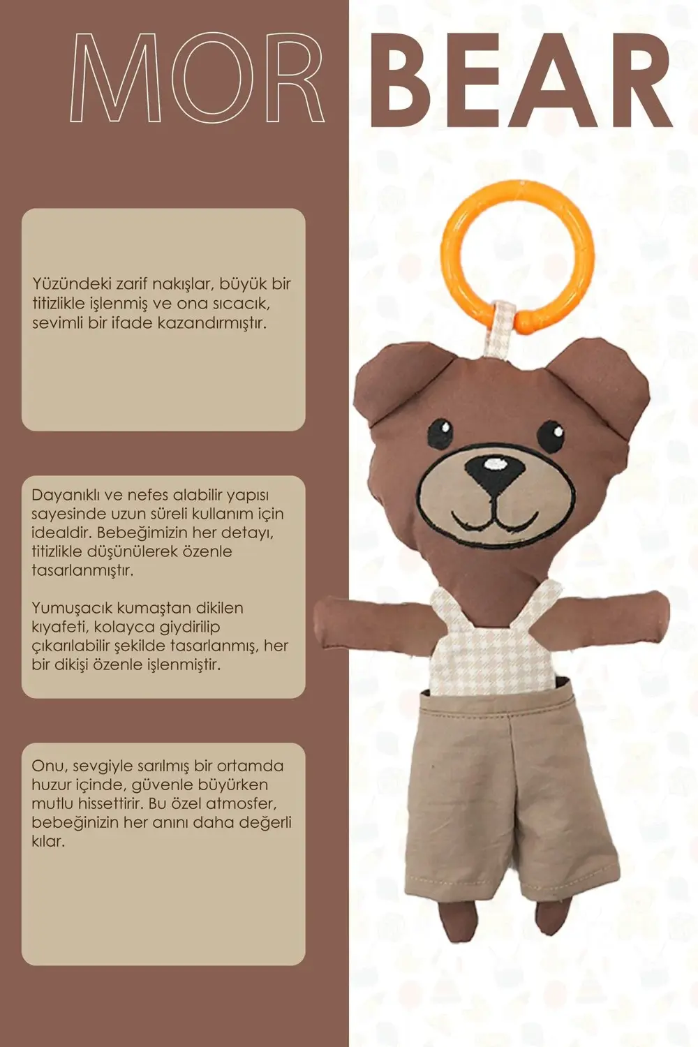 Mordesign 7'Li Yenidoğan Oyuncak Seti,Hışırtılı,Vikvikli Asılı Oyuncak,Seya