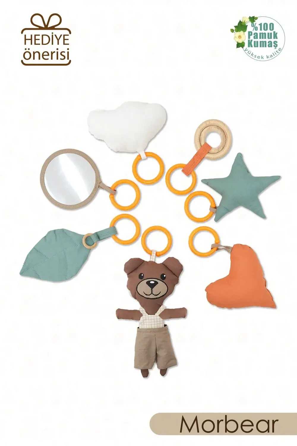 Mordesign 7'Li Yenidoğan Oyuncak Seti,Hışırtılı,Vikvikli Asılı Oyuncak,Seya