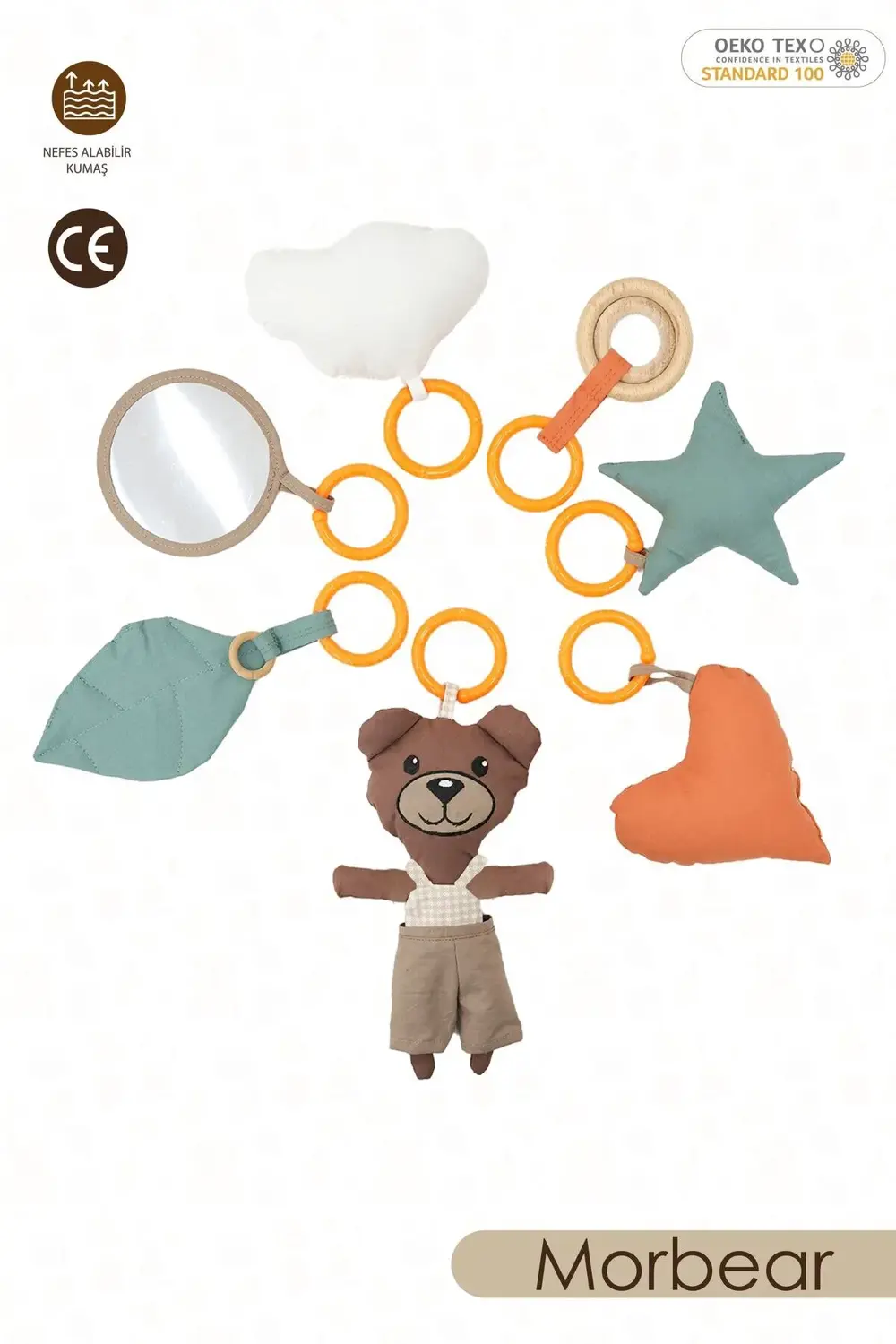 Mordesign 7'Li Yenidoğan Oyuncak Seti,Hışırtılı,Vikvikli Asılı Oyuncak,Seya