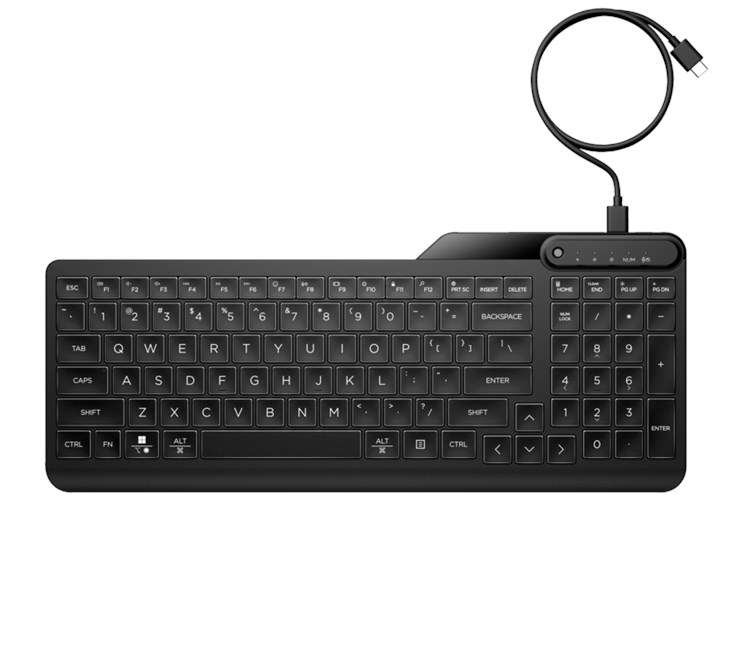 Hp 7N7c1aa 405 Aydınlatmalı Kablolu Türkçe Klavye - Siyah