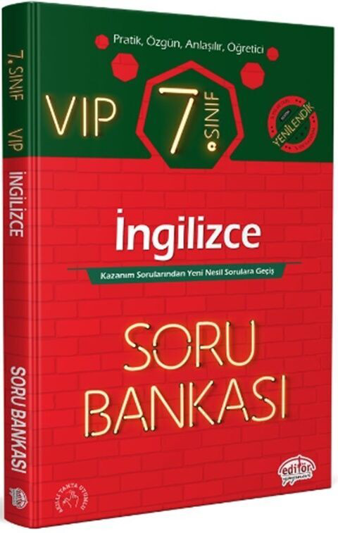 7.Sınıf VIP İngilizce Soru Bankası Editör Yayınları