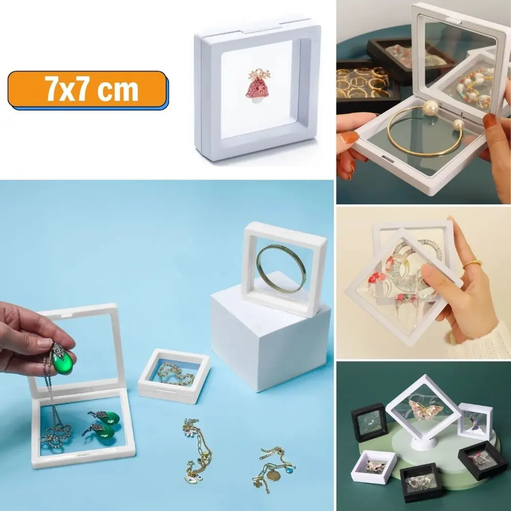7x7 cm Standlı 3D Takı Ziynet Hatıra Koleksiyon Saklama Kutusu Şe