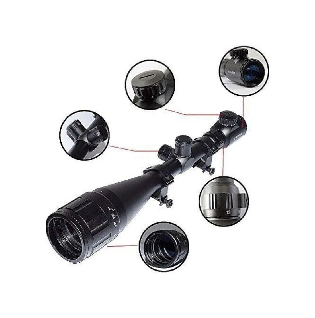8-32x50aoeg Taktik Çift Işık Kırmızı Yeşil Kaynaklı Zoomlu Avcılık Nışan Dürbün Çok Renkli