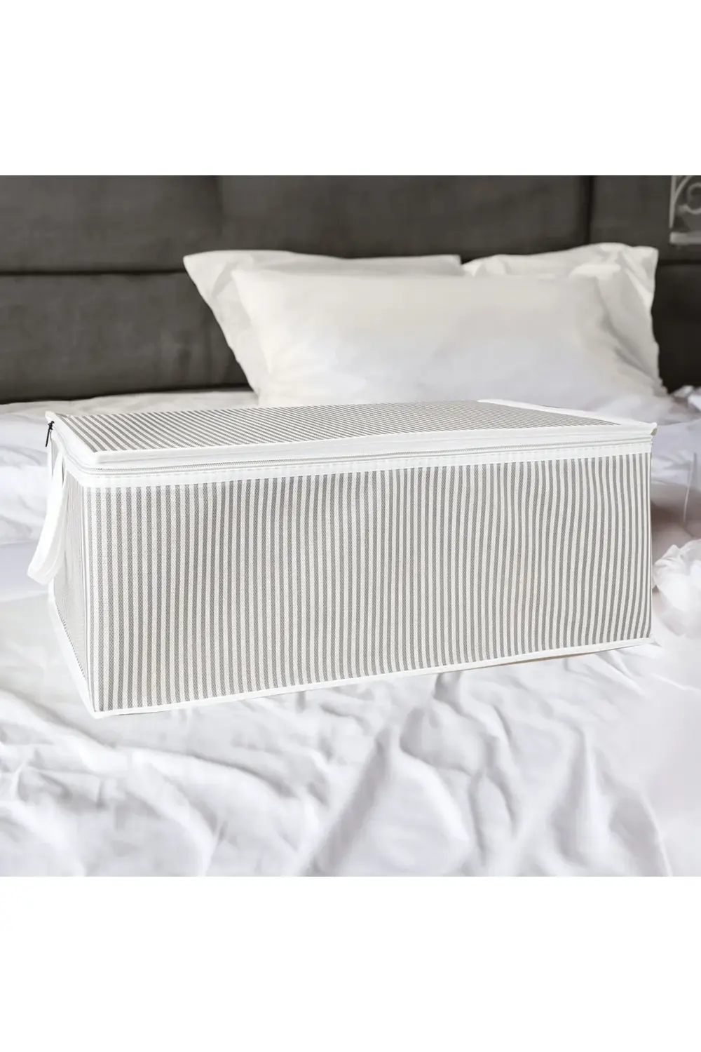 8 Adet Baza Altı Düzenleyici Kumaş Hurç Gri 30*50*20 cm