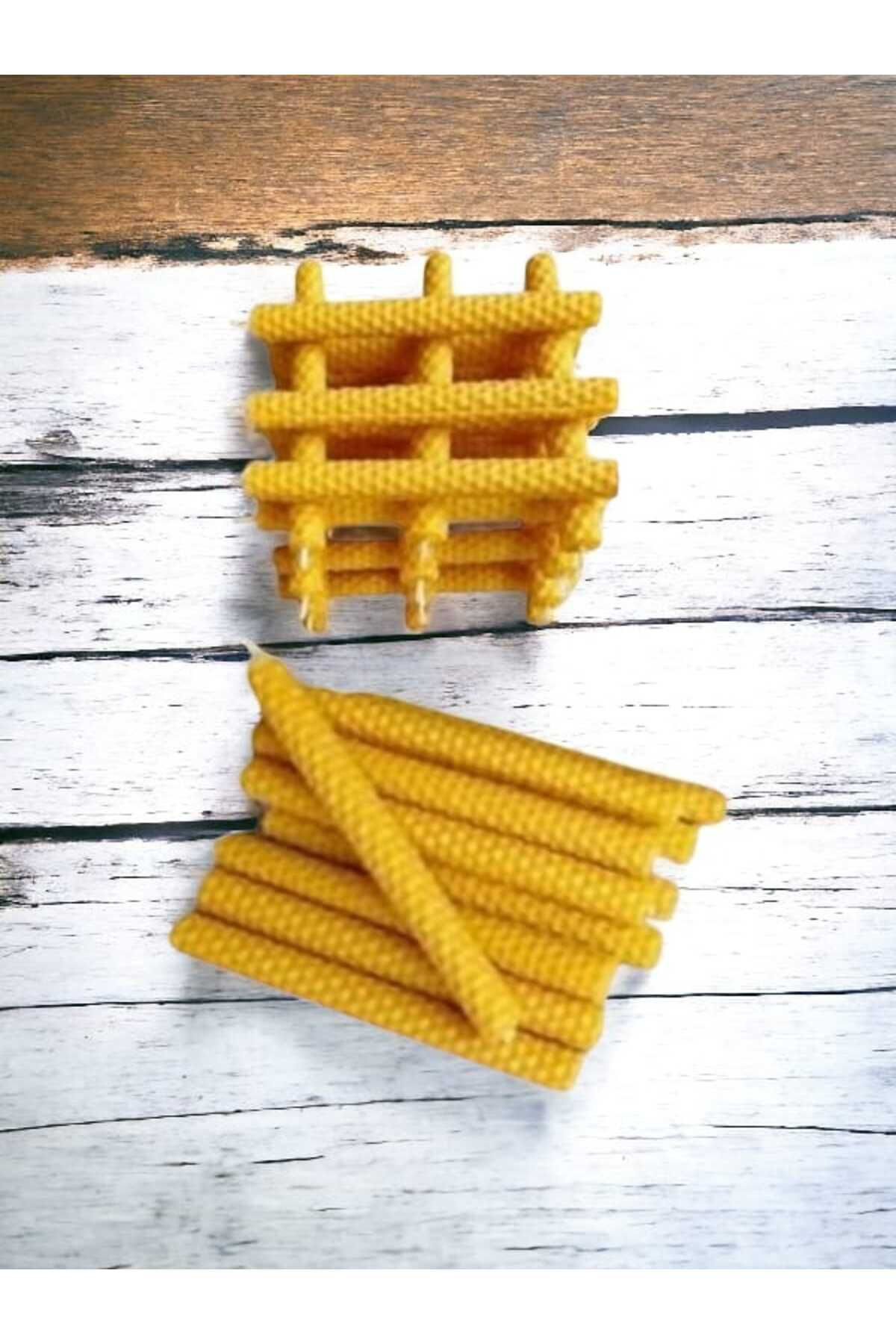 Trendmilano ( 8 Adet )  Doğal Balmumu Petek Dilek Mumu 11 Cm ( Boy Wish Honey