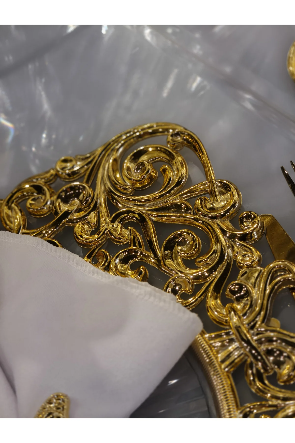 8 Adet Kare Gold Supla Seti 30 cm - Kare Amerikan Servis ve Yemek Masası Sunum Tabağı