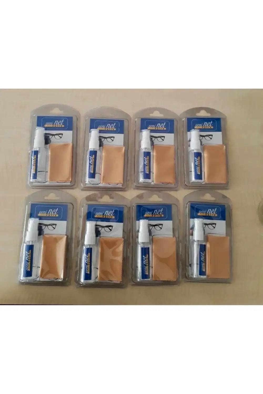 8 adet set Optik&Güneş gözlüğü temizleme spreyi mikrofiber bez ca