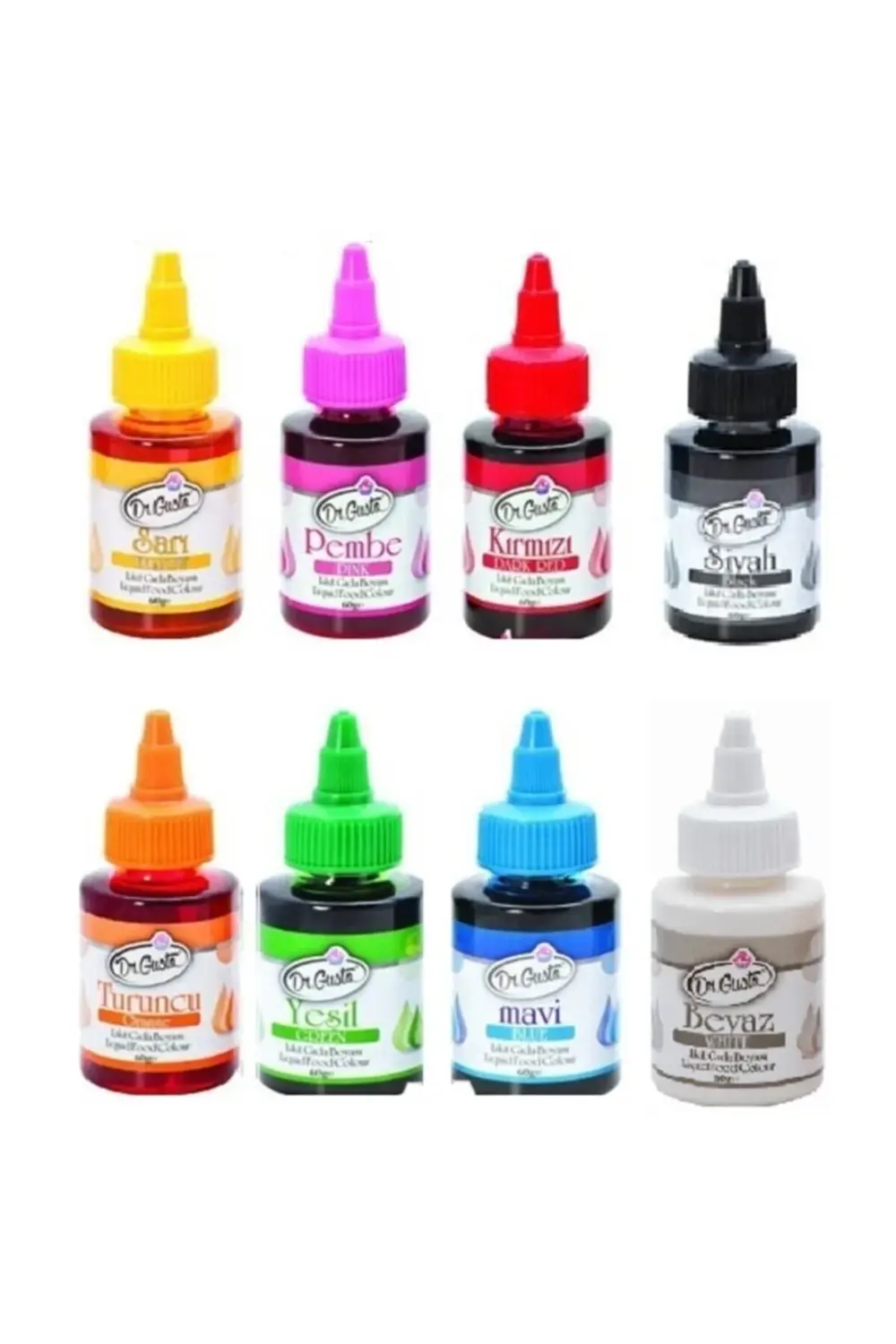 Dr.Gusto Sağlık Ürünleri 8 Adet Sıvı Gıda Boyası 60 Gr