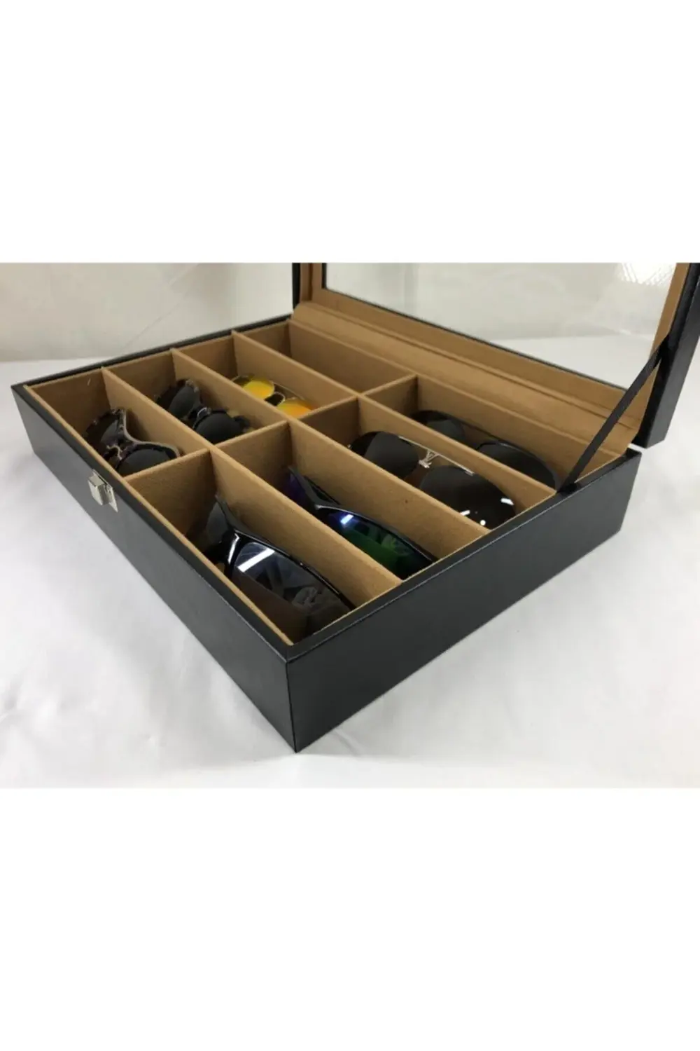 8 Adet Standlı Dış Kısmı Siyah Deri Kaplama Içi Kahverengi Unisex