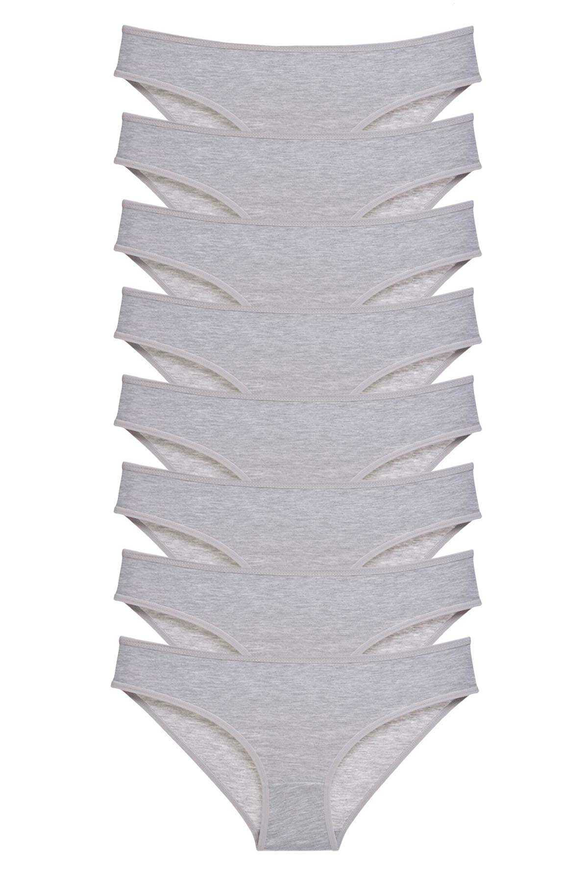 Just Cheap Store 8 Adet Süper Eko Set Likrali Kadin Slip Külot Gri
