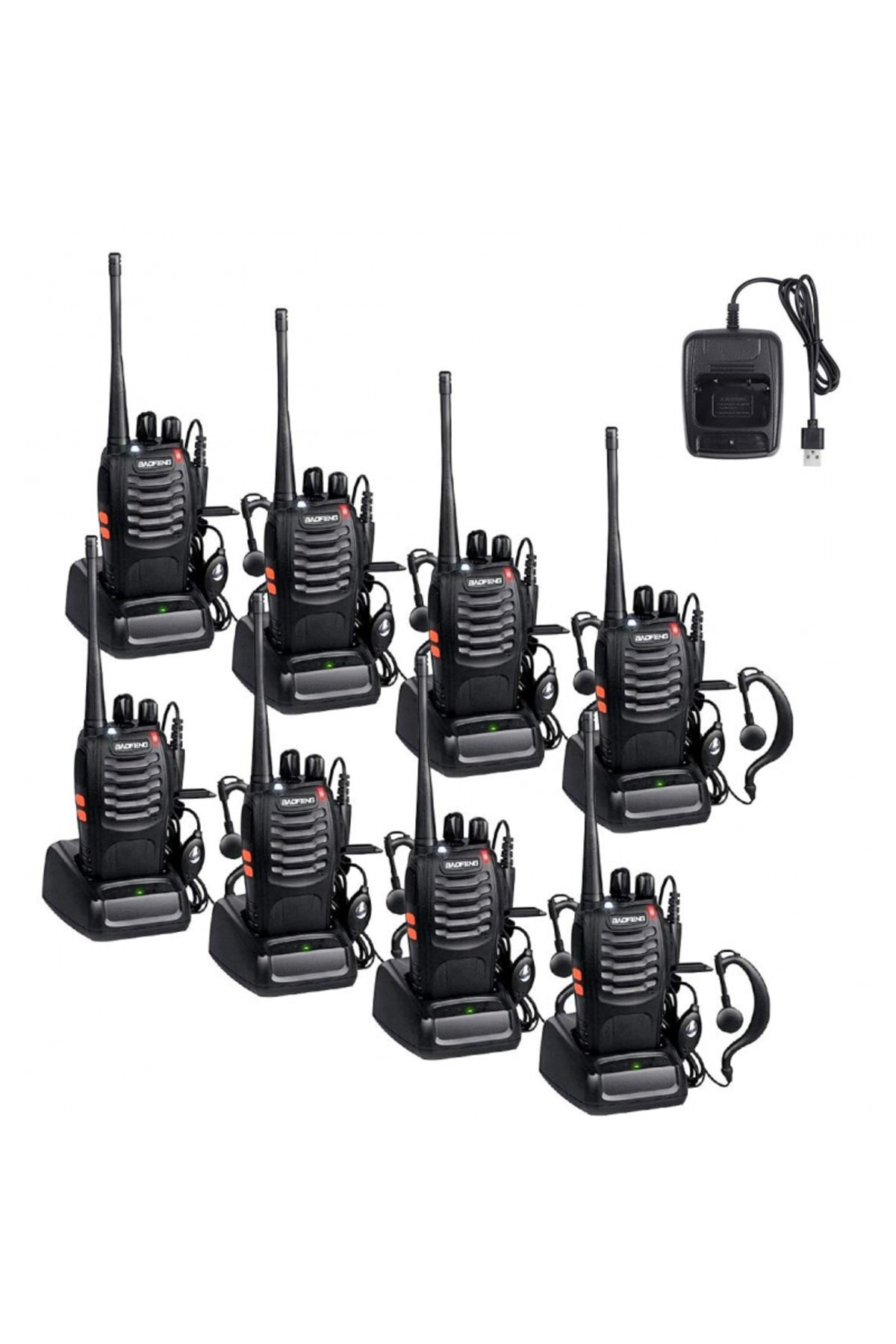 8 Adet Telsiz Zt-v68 Cy Baofeng 999s Telsiz Kulaklık