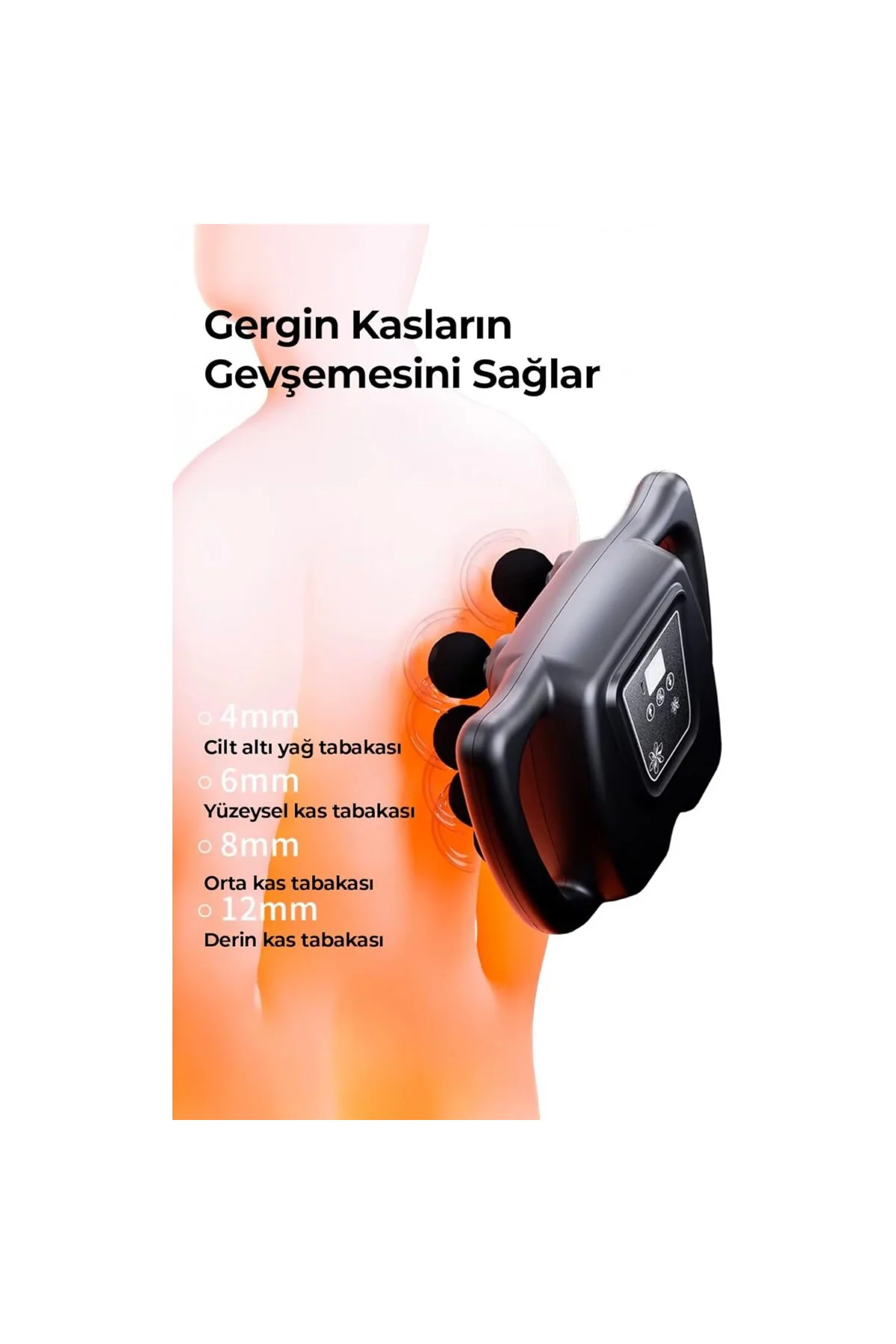 8 Başlıklı Şarjlı Isıtmalı Masaj Aleti