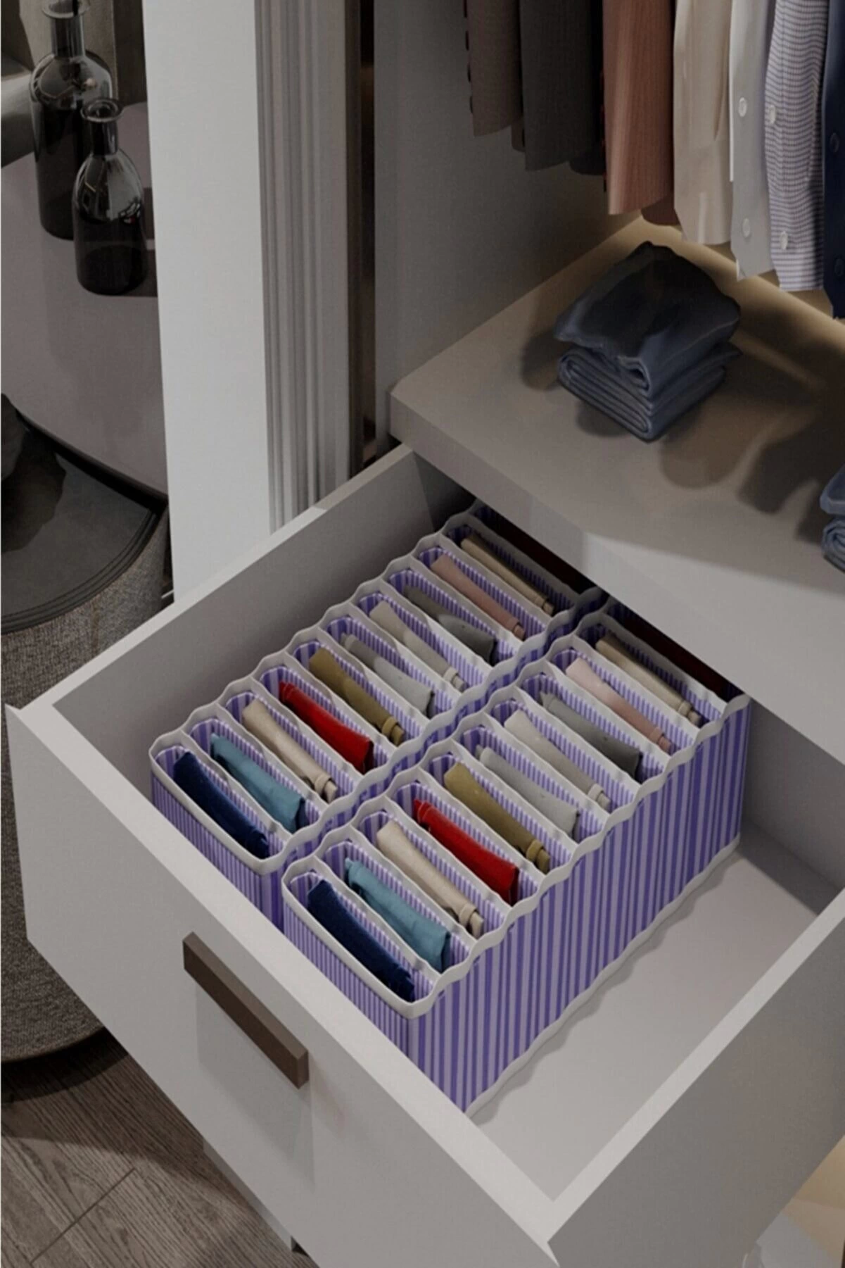 8 Bölmeli Dolap Ve Çekmece Içi Düzenleyici Akordiyon Organizer L-