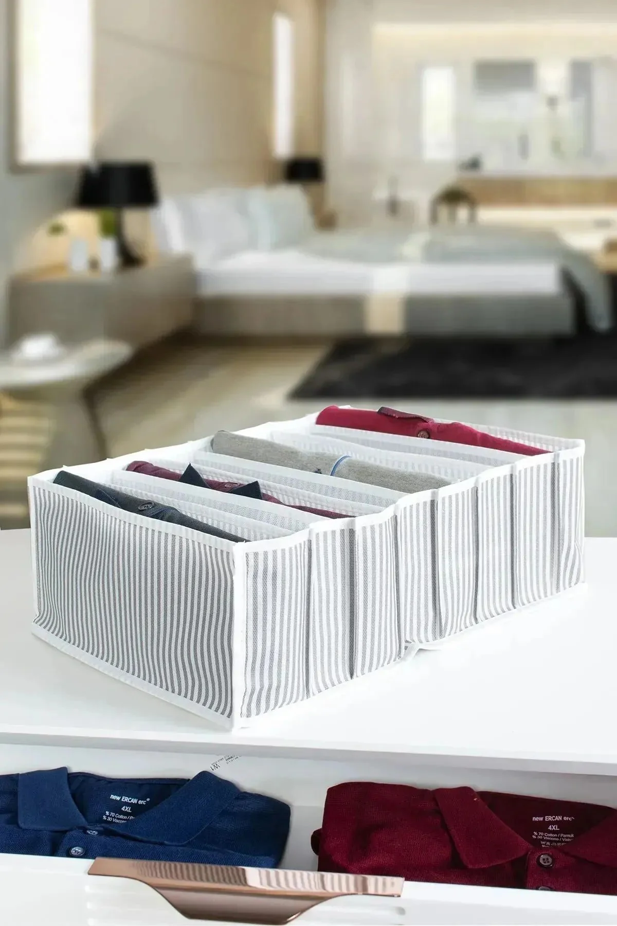 8 Bölmeli  XL Pratik Bölmeli Çekmece Düzenleyici Organizer(İç Çamaşırı Krat Çorap Düzenleyici)