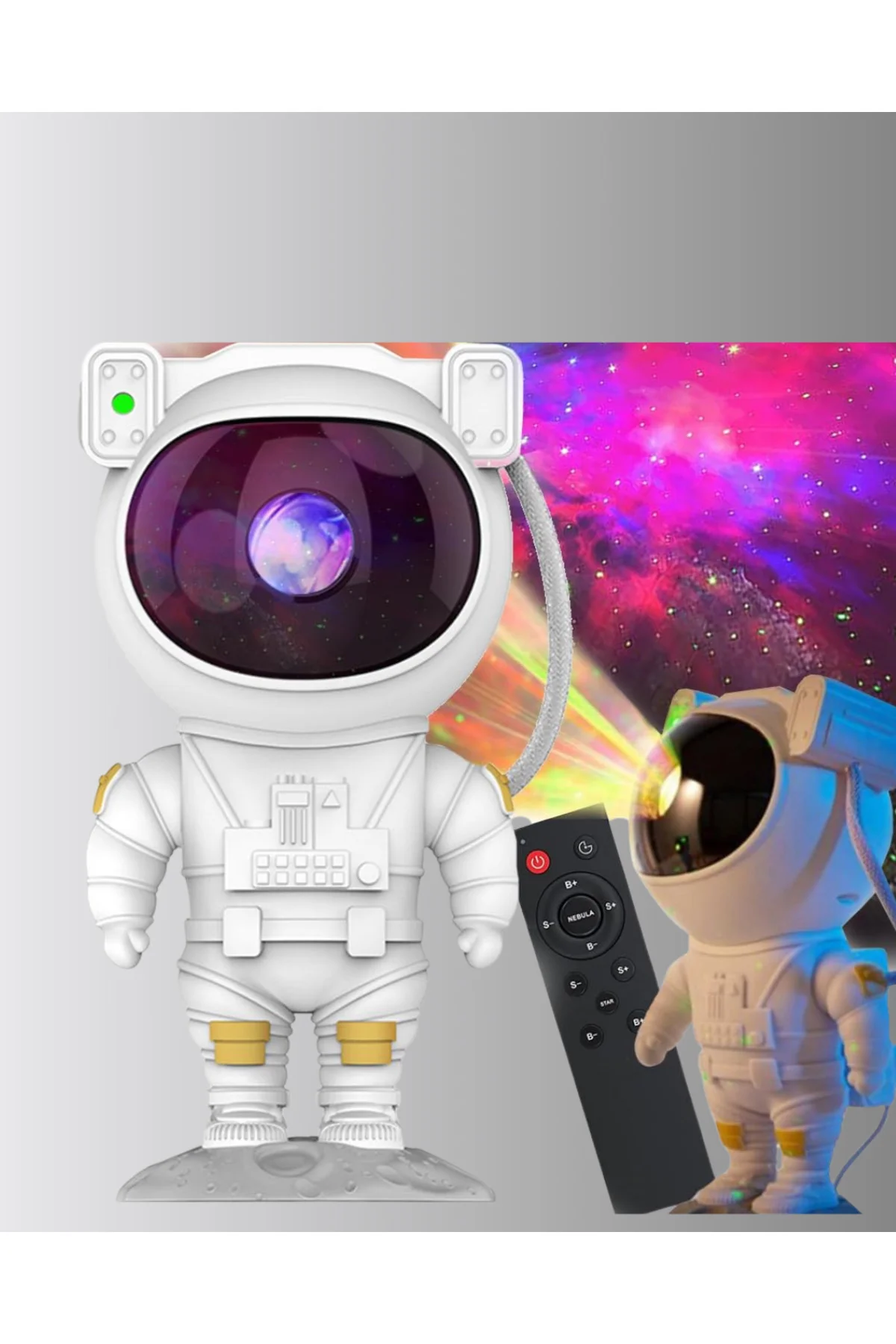 8 Efektli Astronot Galaxy Projektör Uzaktan Kumandalı Led Gece Lambası