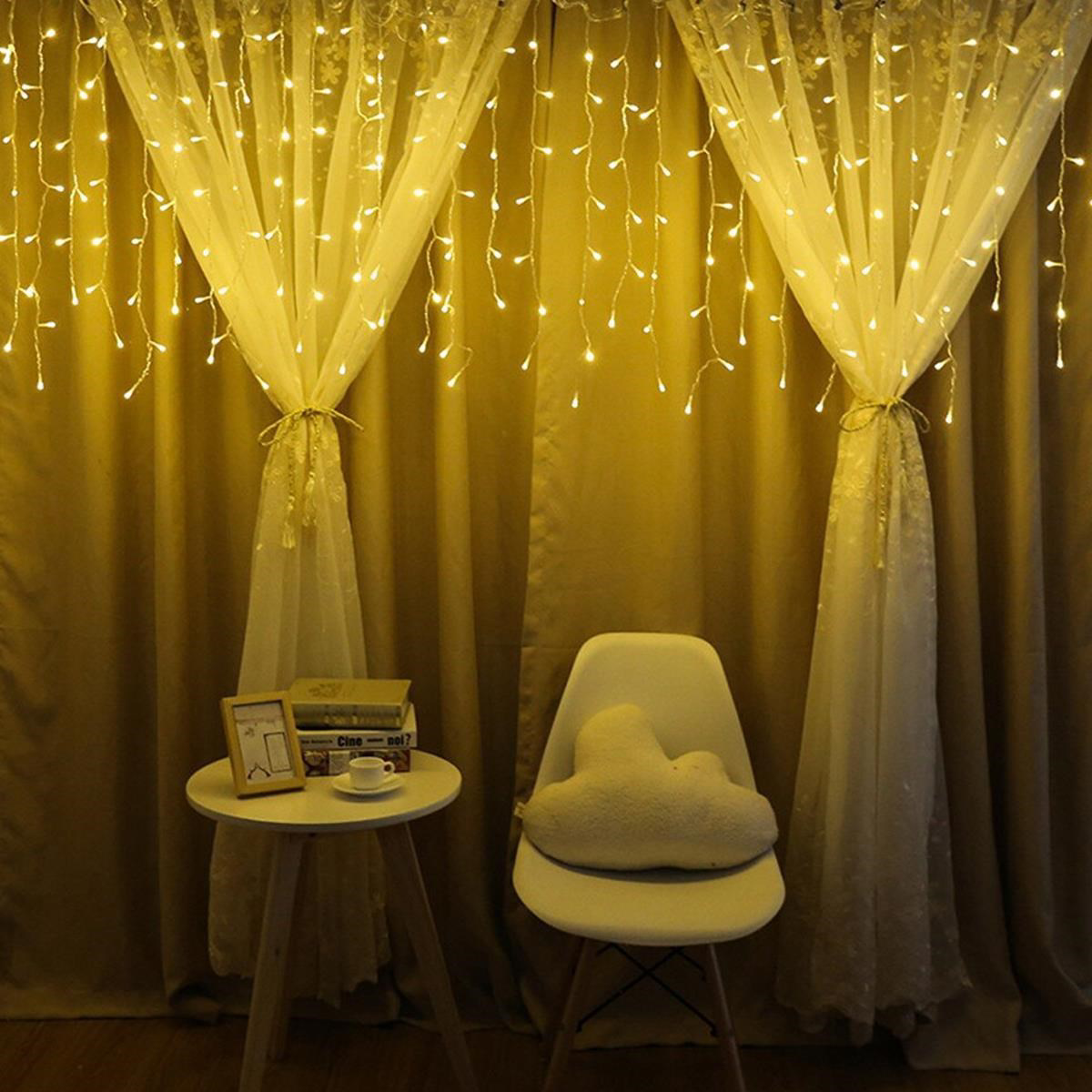 8 Fonksiyonlu 16 Saçaklı Perde Led 3 x 1 (Günışığı) (4490)