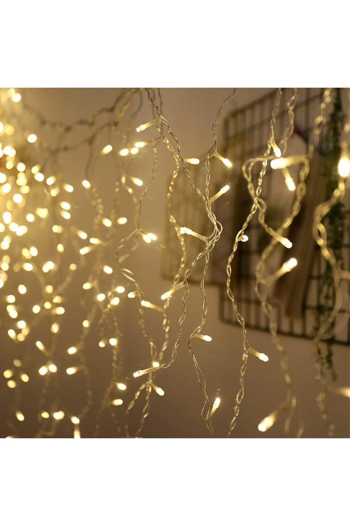 8 Fonksiyonlu Animasyonlu Perde LED Işık Kalın Telli Saçak 240 LED Işık 3 x 3 Metre