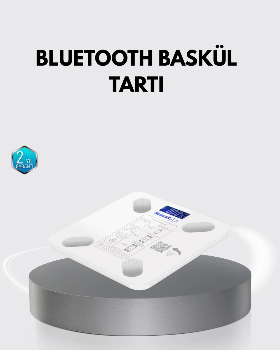 8 Fonksiyonlu Bluetooth Akıllı Tartı - 180 Kg Kapasiteli Dijital Baskül ve Sağlık Takip Sistemi